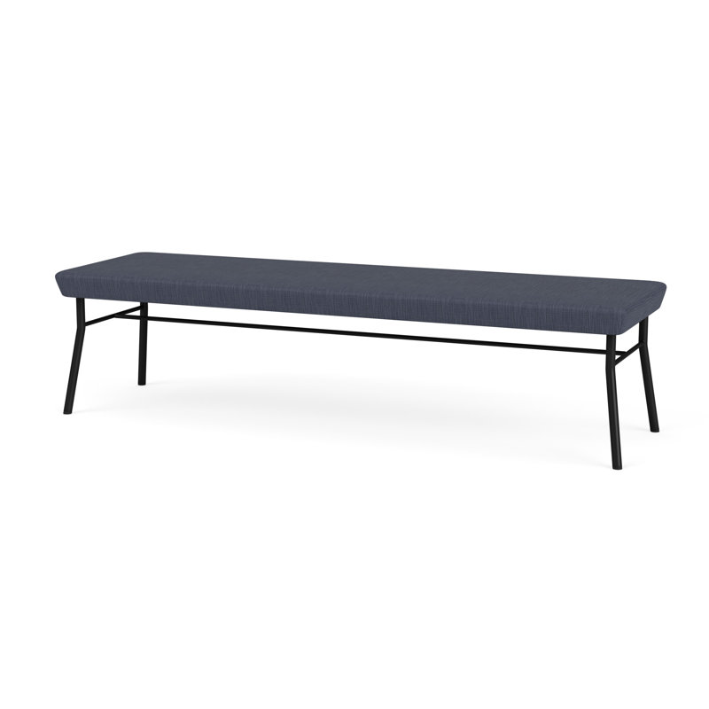 Banc en métal 3 places Chat, Noir, Plot Line bleu marine