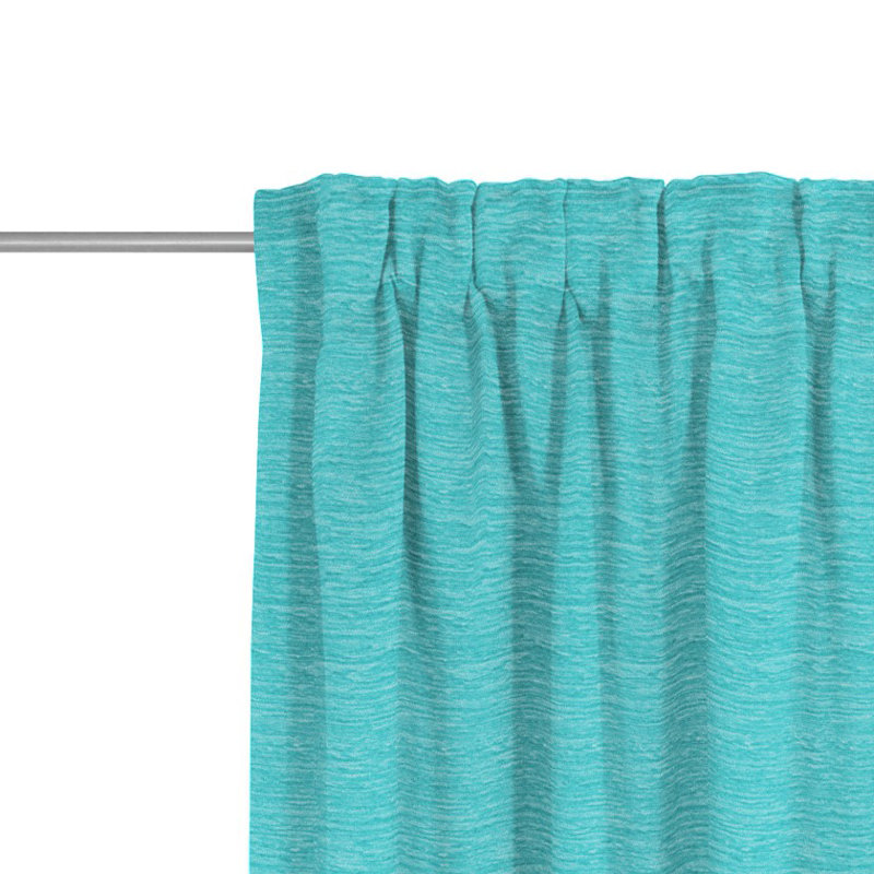 Polyacrylic Opaque Pinch Pleat Curtain Panel, Turquoise, 132cm Width x 395cm Drop