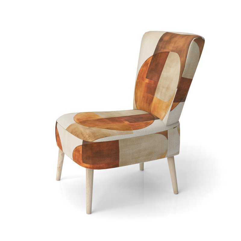 Chaise d'appoint abstraite moderne transitionnelle rembourrée - Chaise d'appoint en terre cuite Balance V, Side Chair Armless