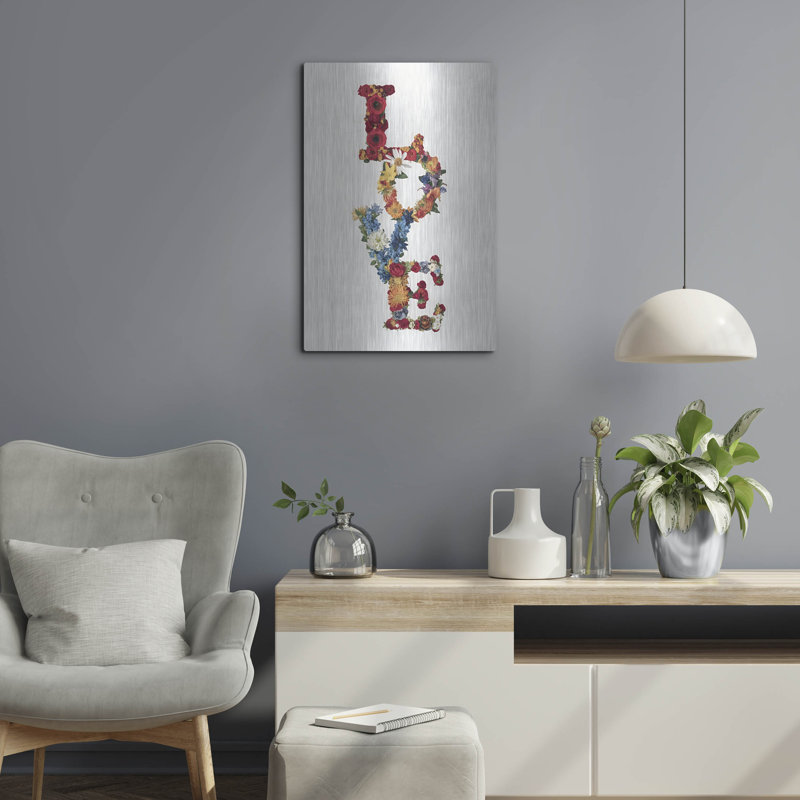 «Love» par Andreas Magnusson, art mural en métal, H 24 po x l 16 po