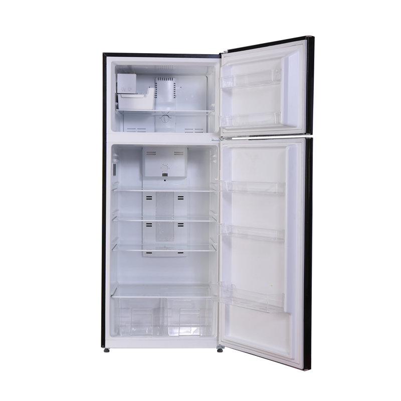 Conserv 30 in Retro Refrigerator 18cf Top Mount w/Automatic Ice Maker 110v Handle, Black