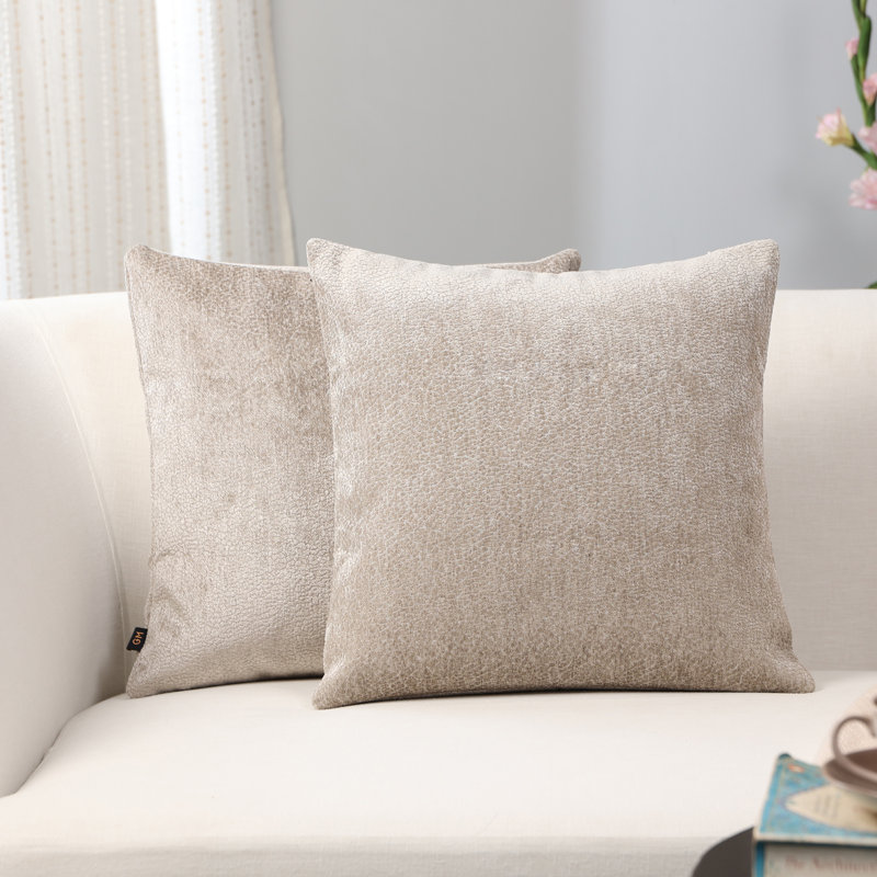 Housse de coussin pebble jacquard (ensemble de 2), Galet de pierre, H 18 po x l 18 po