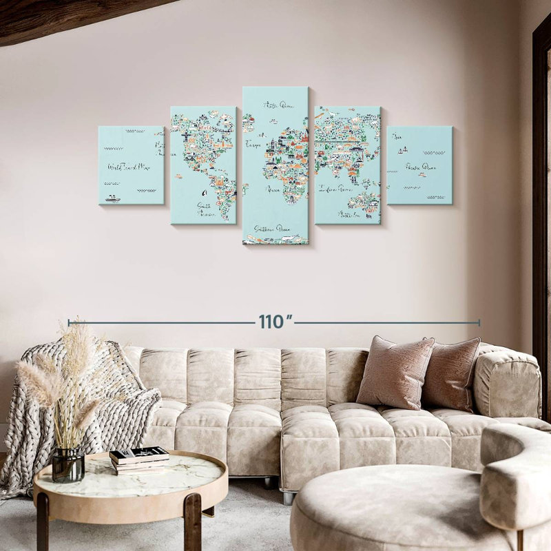 Educational World Map II, 42" H x 92" W