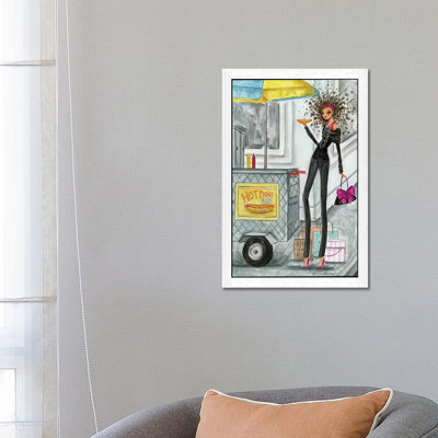 NYC Hot Dog by Bella Pilar - Floater Frame Painting on Canvas