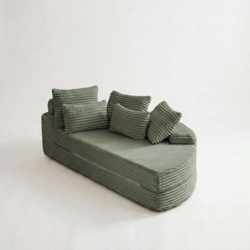 Canapé-lit inclinable 78,5 pouces 2-en-1, Vert