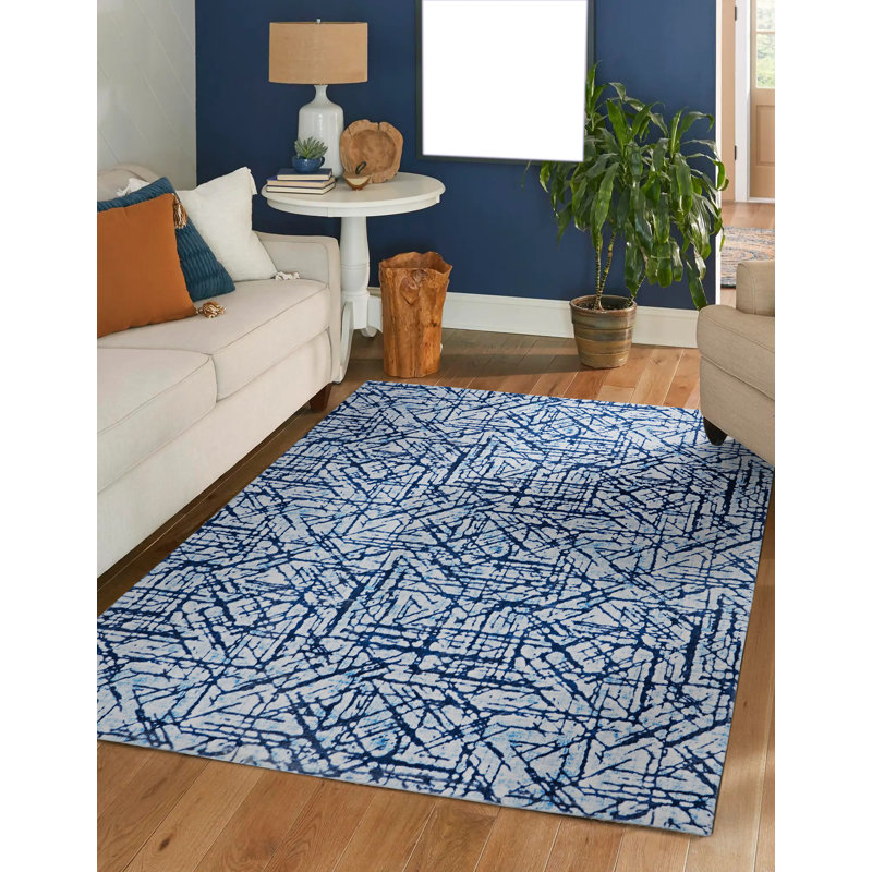 Antaniyah Faux Rabbit Fur Hand Tufted Rug, Rectangle 5' x 7'