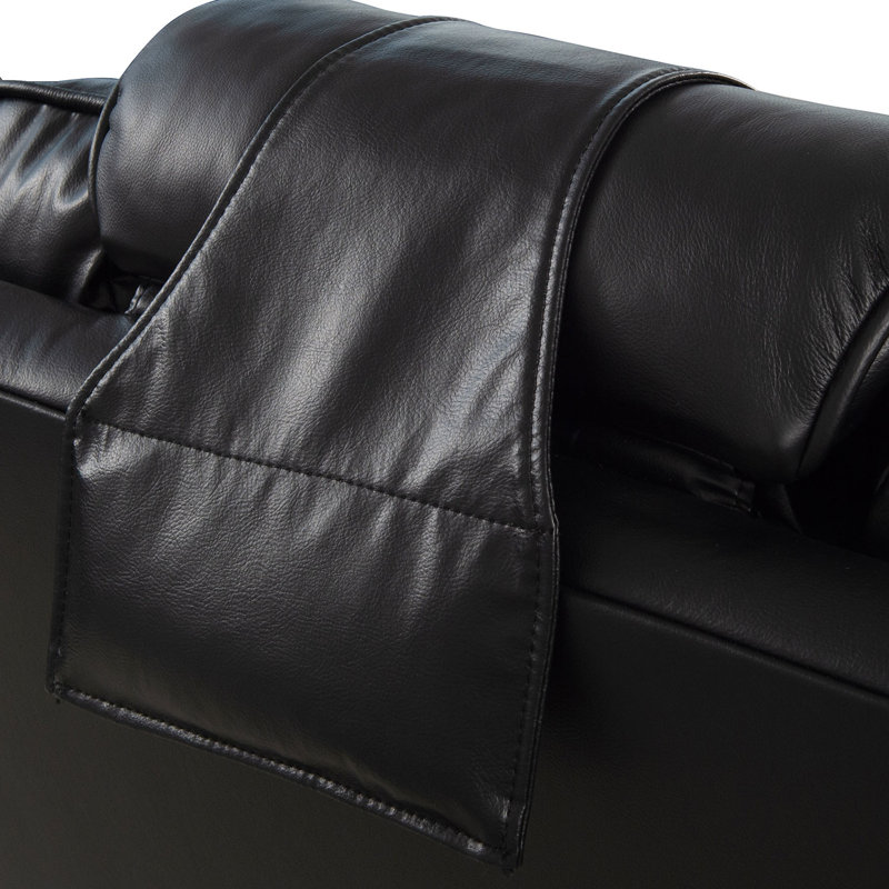 Leather/Suede Throw Pillow, Black Bonded