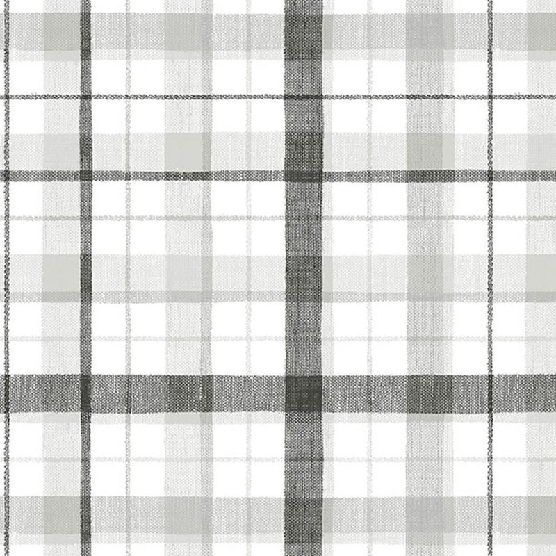 Concord Wallcoverings Textured Wallpaper Plaid Rough Fabric, CK36628, Green Beige White