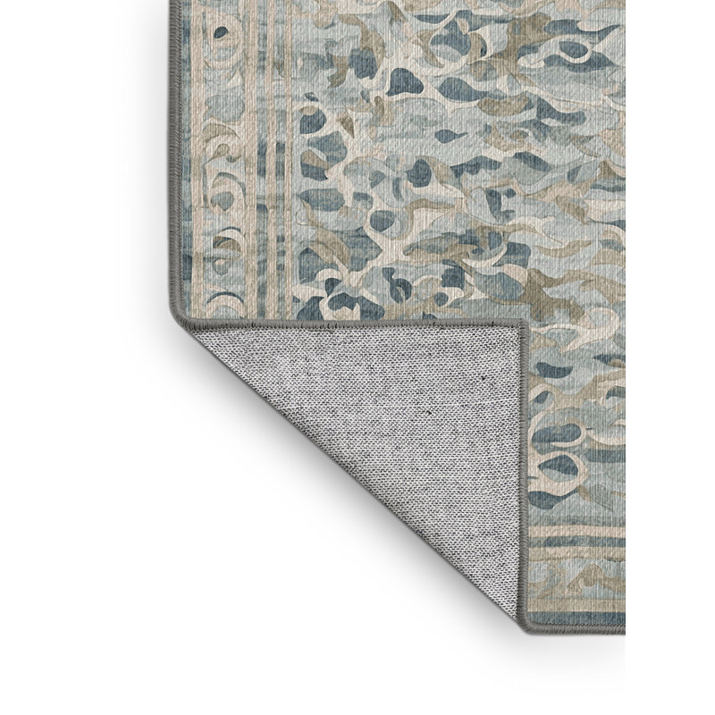 Tapis gris lavable à la machine, Rond 4 pi