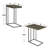 Expandable C-Shaped Side Table, Weathered Grey