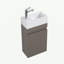 Petit meuble-lavabo de 16 po avec lavabo, meuble-lavabo mural pour salle de bain moderne, meuble-lavabo de salle de bain minimaliste blanc de grande taille, pré-assemblé