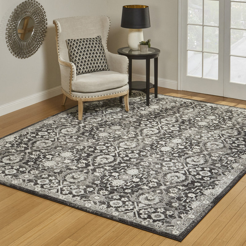 Tapis ikat gris / beige Elyse, Rectangle 5 pi 3 po x 7 pi