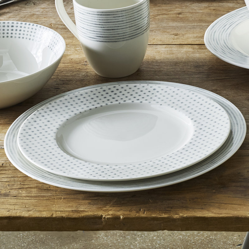Noritake Hammock Rim Salad Plates - Dots, 9.5", Gray