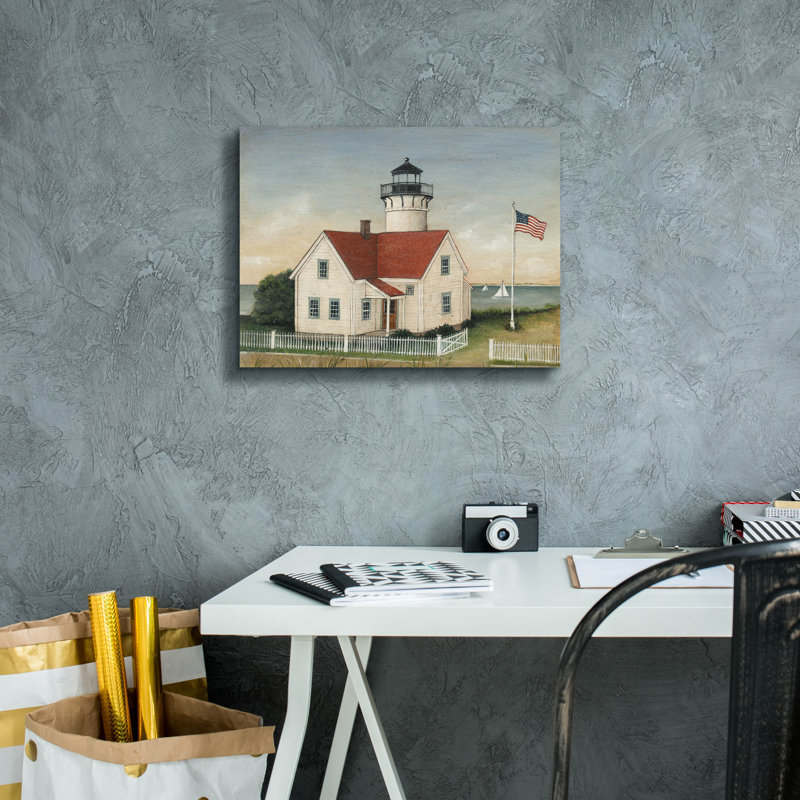 August Grove 'Lighthouse Keepers Home' by David Carter Brown Canvas Wall Art, 12" H x 16" W x 0.75" D
