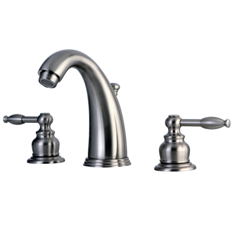 Robinet de salle de bain espacé avec ensemble de drain Knight, Nickel brossé