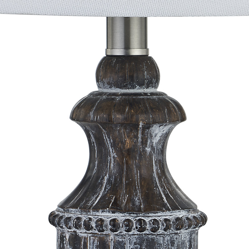 Hollymead 24 po. Lampe de table rétro traditionnelle en résine brune pour bureau / table de chevet / table de chevet