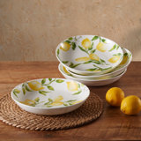 Mikasa Lemons 8.5 in Bone Chine Pasta Bowls