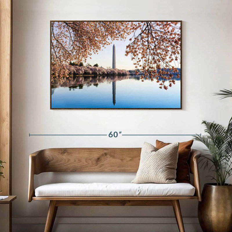 Washington DC Spring, 46" X 31", Floating Frame Walnut