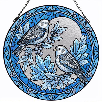 Stained Glass Stained Glass Window Panel，12"H
