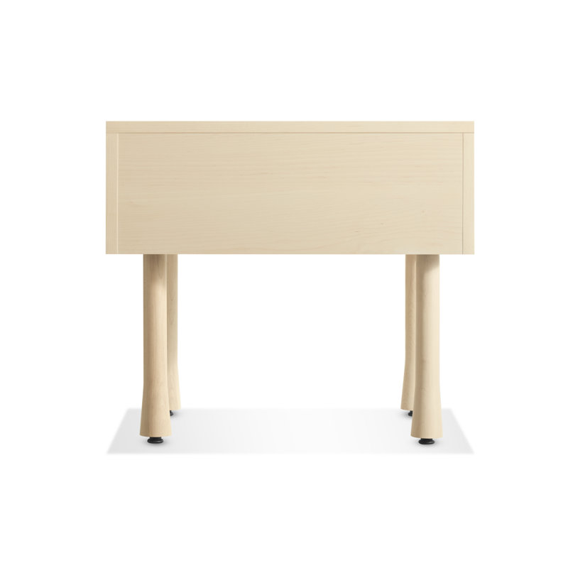Lap 1 - Drawer Solid Wood Nightstand, Whitewashed Maple / Whitewashed Maple