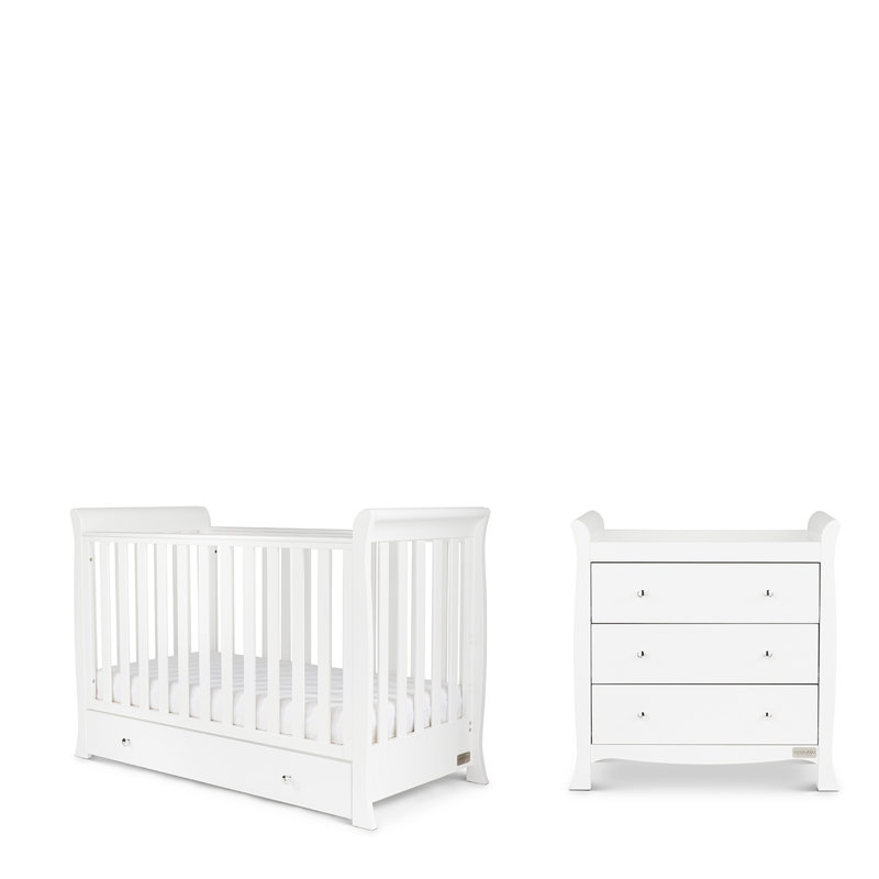 Snowdon Classic 2 Piece Furniture Set and Premium Sprung Mattress - White, Mini