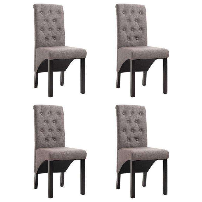 Dining Chairs Side Chair with Solid Wood Legs for Home Kitchen Fabric, Taupe