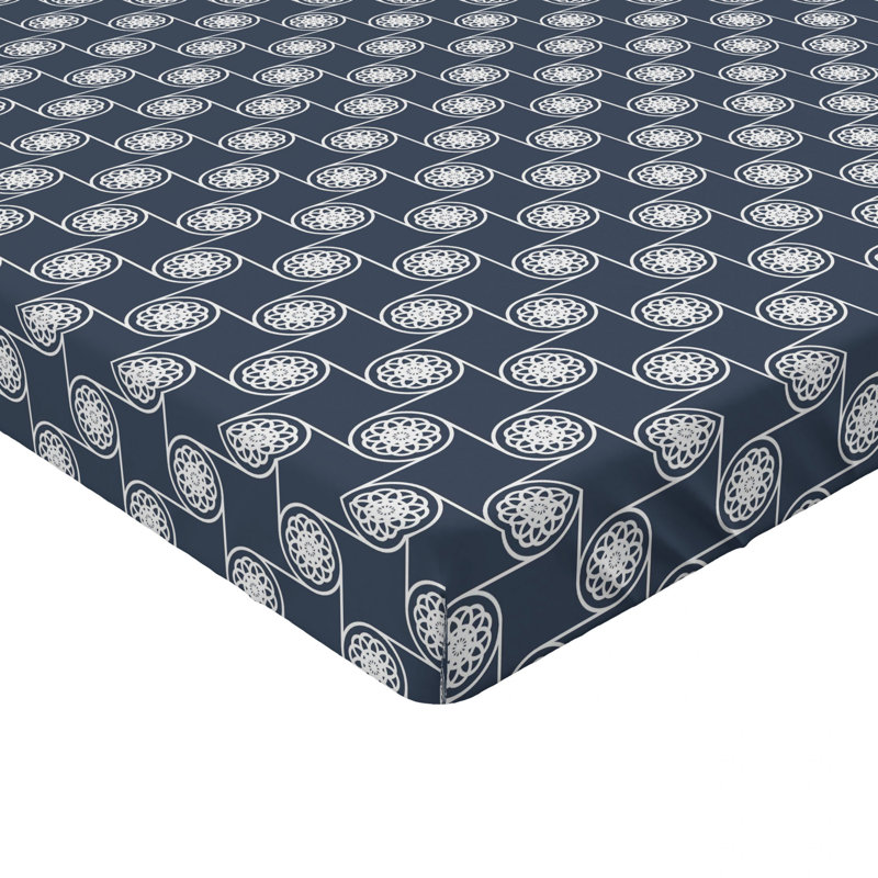 Microfiber Geometric Fitted Sheet, Full