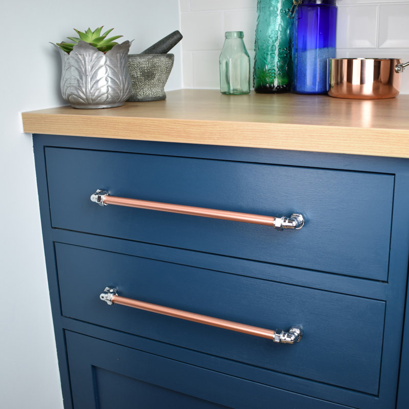 Chrome And Copper Handle / Pull, 12.8cm