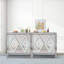 Console en bois avec bordure en miroir, conception en forme de losange
