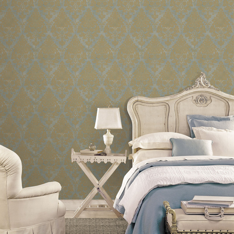 10m x 1.3cm Wallpaper Roll, Blue