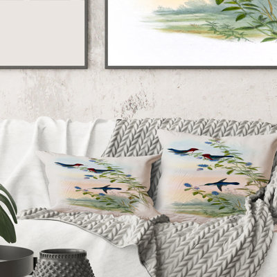 Housse et insert de coussin carré Hummingbird II