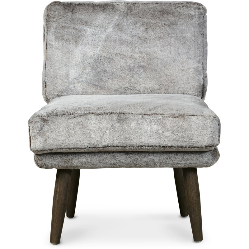 Fauteuil de chambre 25,79 po Sophie, Fausse fourrure brun vison