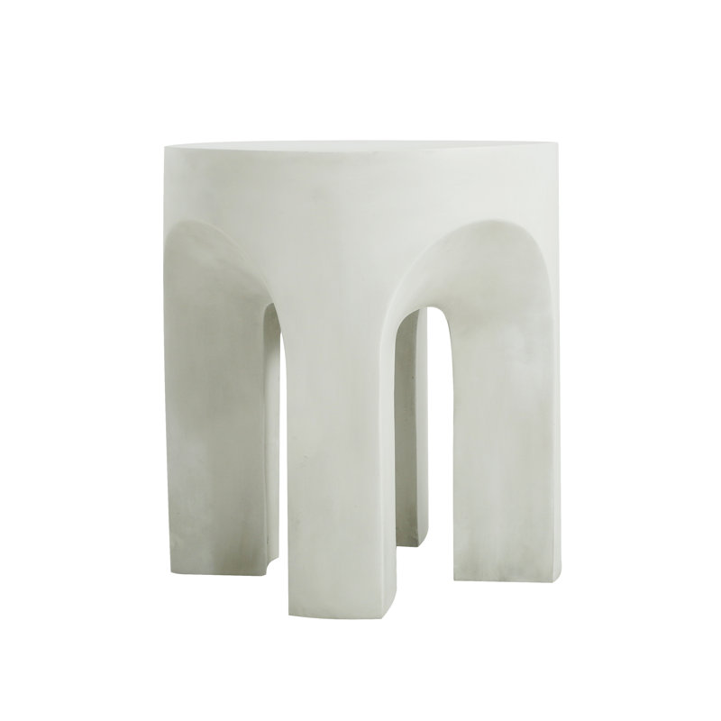 Outdoor Round Top Side Table/End Table, Accent Table, Antique White | Gift Idea