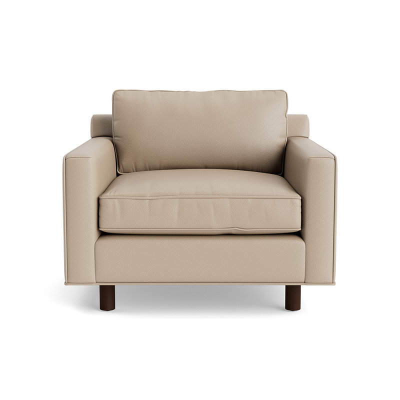 Hunter Upholstered Armchair, Sienna, Greenwich Performance Leather - Taupe