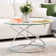 Jefre 31.5" Tempered Glass Coffee Table with Plated Metal Frame