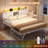 Daybed With Trundle, Twin Day Bed With Storage Headboard & Charging Station, Height Adjustable Metal Trundle Bed Twin, Sofa Bed Frame For Living Room-1317472928