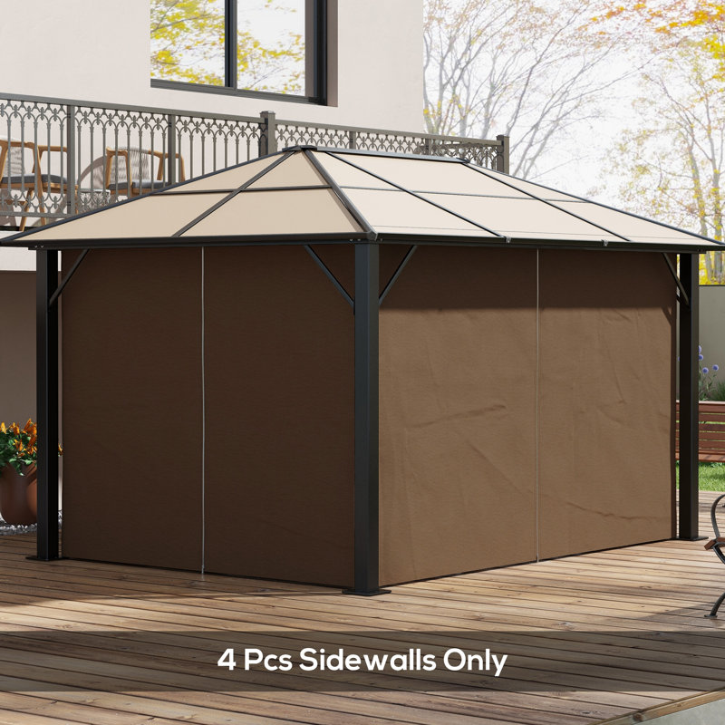 17 Stories Dark Brown Polyester Side Wall for Gazebo