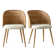Donoho 19" Seat Height Linen Upholstered Rattan Backrest Dining Chairs with Arm