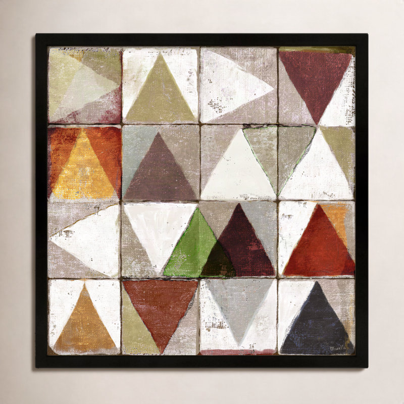 Tiles 4 by Marco Marella for Studio M - Framed Wall Art, 30" H x 30" W, Canvas, Black