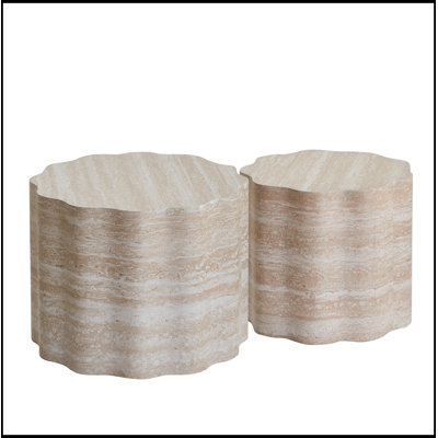 Ensemble de 2 tables basses rondes avec base robuste