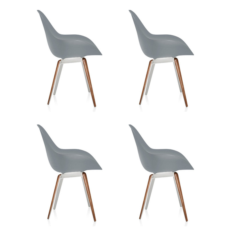 Chaise Slice - ensemble de 4 -, Gris clair
