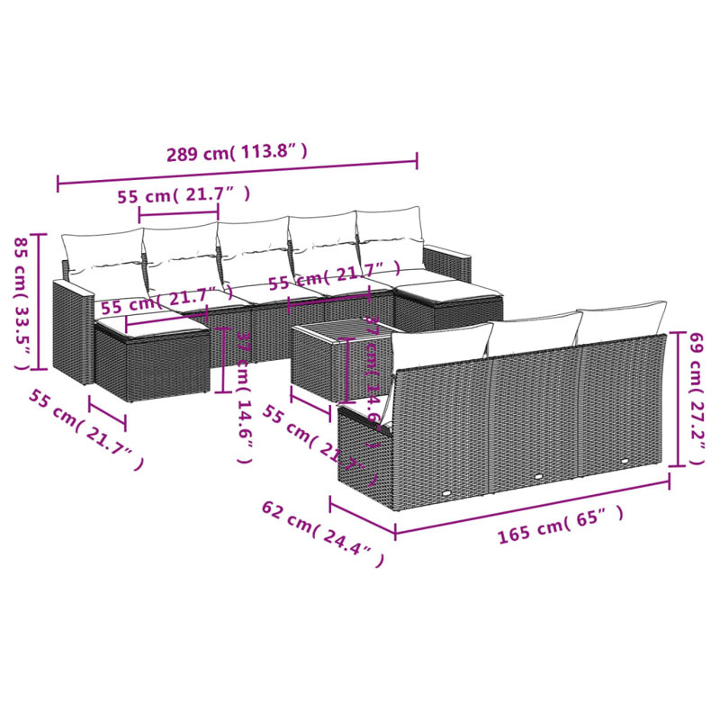 Vidaxl Garden Sofa Set