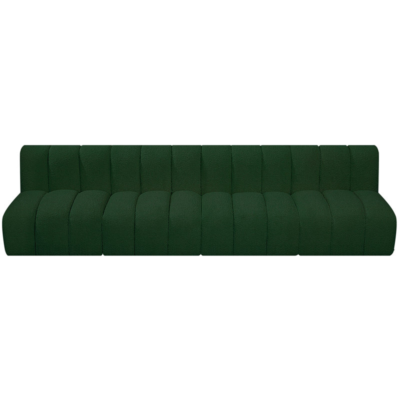 Kirchoffer Upholstered Sectional Reversible, Green Boucle Fabric