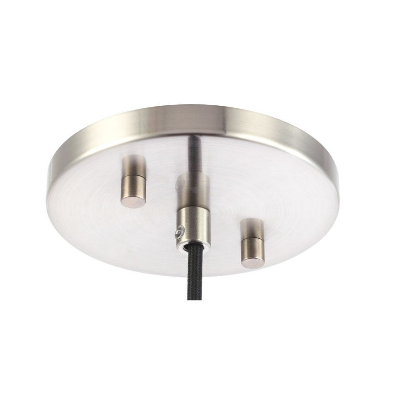 Luminaire suspendu géométrique à 1 lumière Romona, Nickel inoxydable, DEL