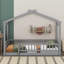 Structure de lit en bois avec clôture Akeiba, pour enfants, adolescents-152408393-152408392