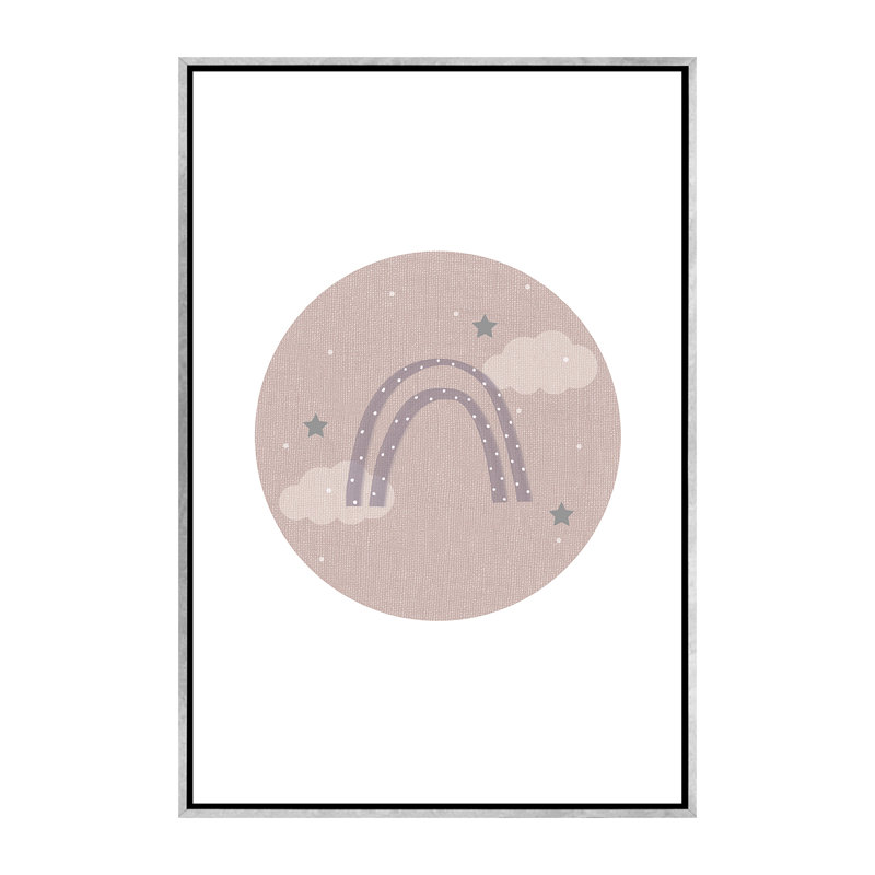 Décoration murale pour enfants, H 60 po x l 40po x P 1,5 po, Toile avec cadre argenté