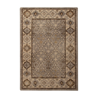 Distressed Homage Wool Geometric Area Rug