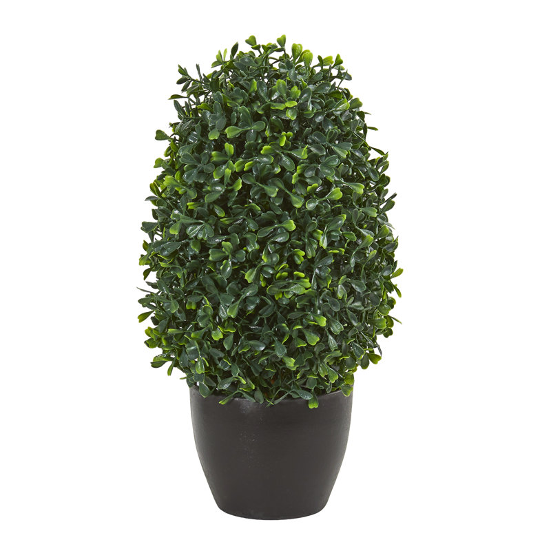 13in. Boxwood Topiary Artificial Plant UV Resistant (Indoor/Outdoor)