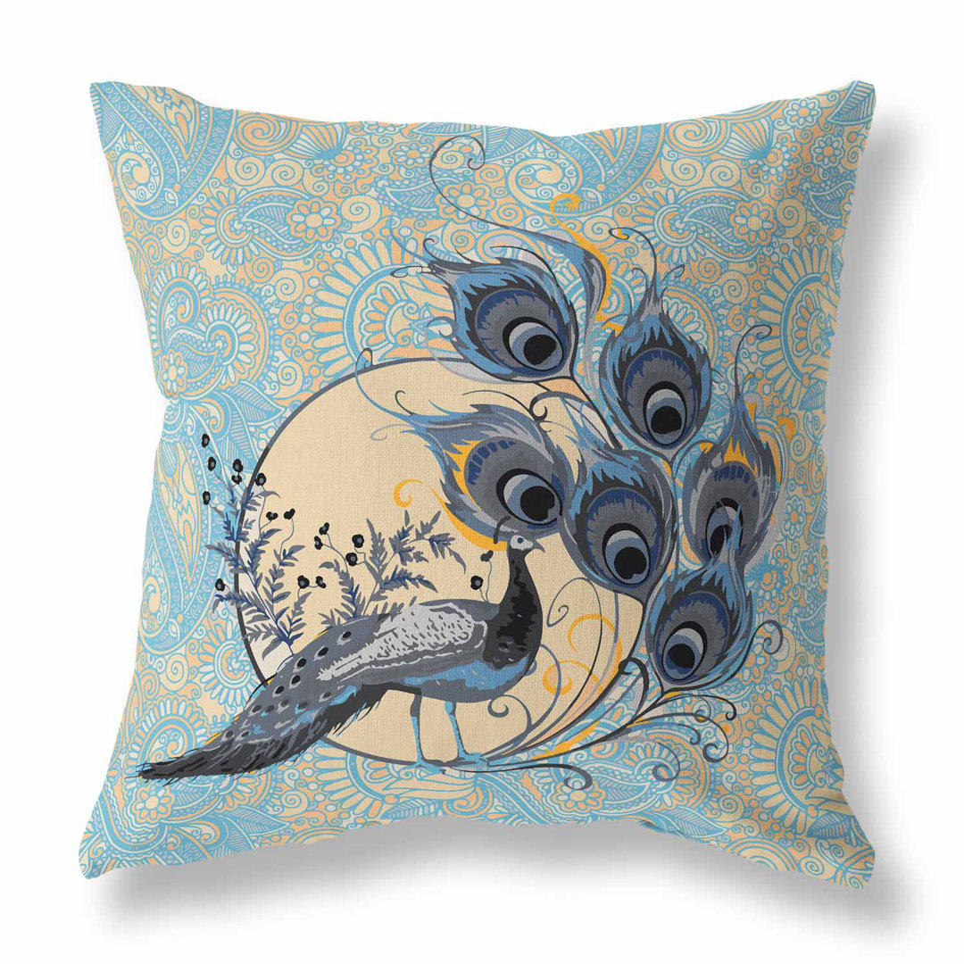 Paisley Peacock Dreams Paisley Square Cushion With Filling