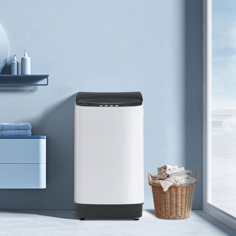 Machine à laver portable de 1,9 pi³ avec 10 cycles, machine à laver électrique entièrement automatique avec tambour en acier inoxydable, laveuse compacte et sécheuse à tambour avec pompe de vidange pour appartement, dortoir, maison